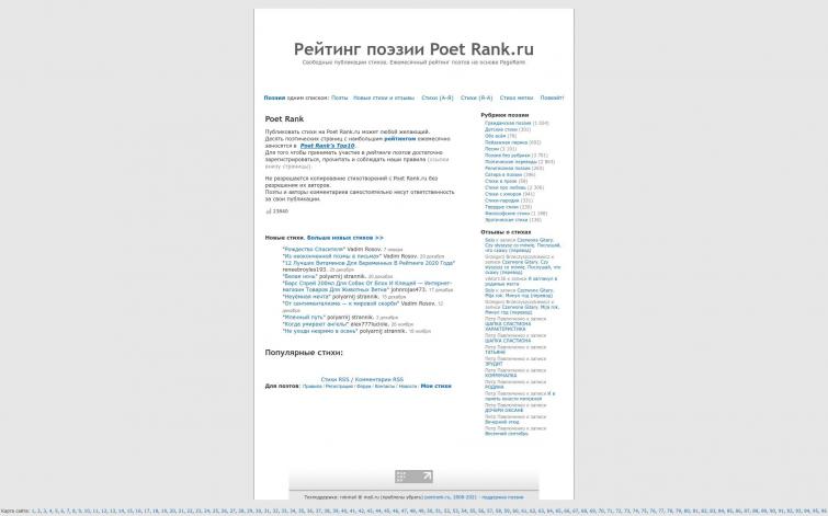 Рейтинг поэтов. Свободная публикация стихов