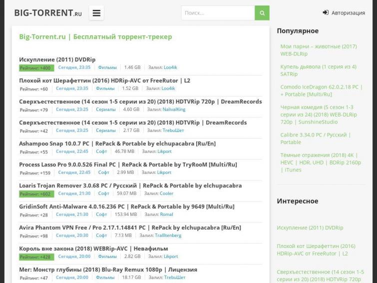 Торрент Сайт. Рост Трафа. Отличный Домен. - Биржа Интернет.