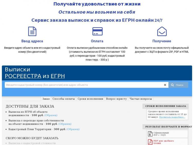 Сервис заказа выписок Росреестра из ЕГРН. Пассивный доход. Готовый бизнес.