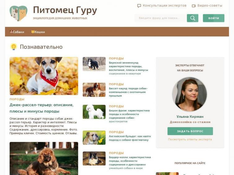 Домашние животные. Редкий лот. Крутой контент. РСЯ+Адсенс.