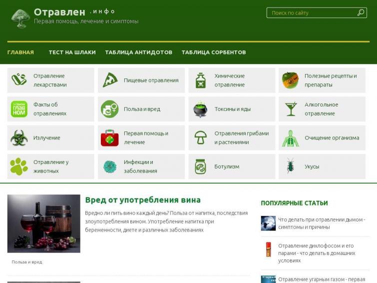 Отравление (48 000 + визитов в месяц, 25 копеек на уника). Растущий трафик с Яндекса