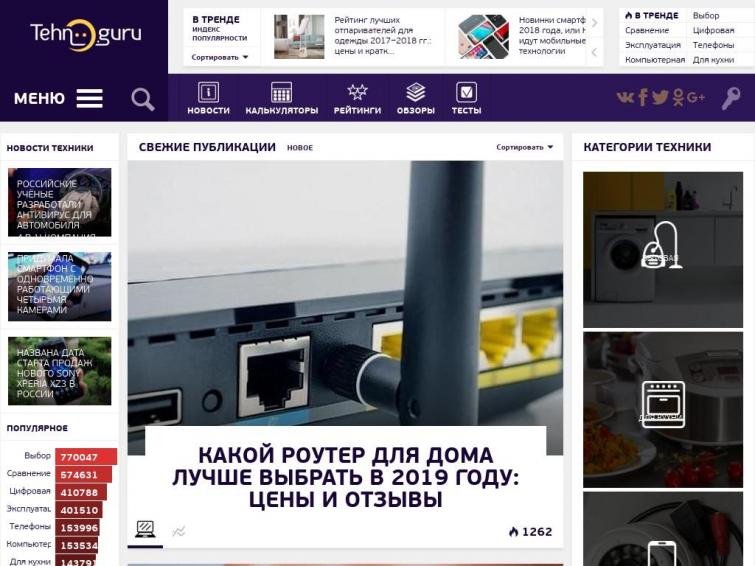 Сайт о технике с доходом 20к