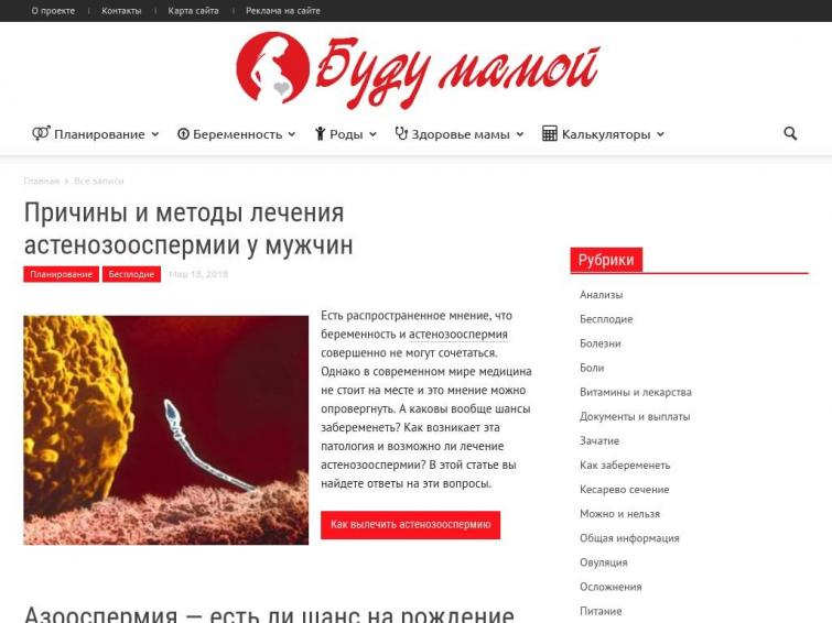 Беременность, роды - женский сайт с доходом (РСЯ+Адсенс), сайту 3 года