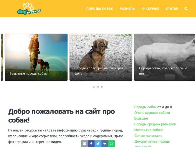 Популярный сайт про собак (РСЯ, adsense, трафик)