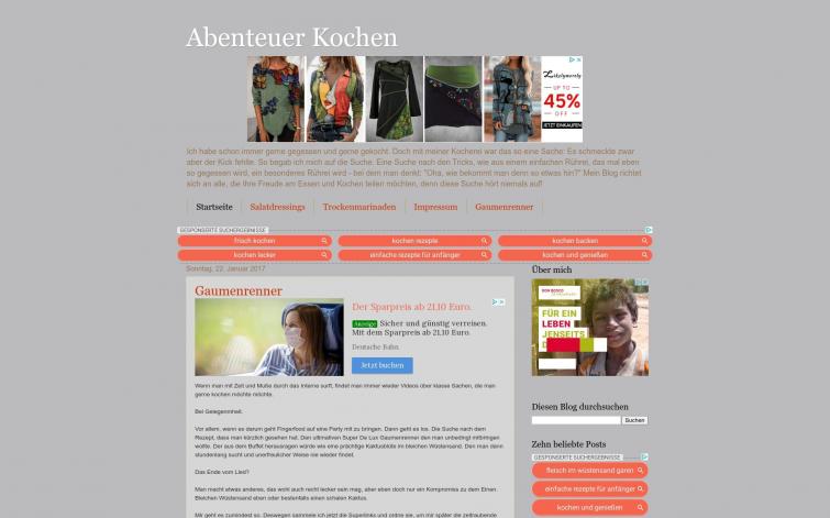 Бурж Блог с рецептами (на немецком), Adsense