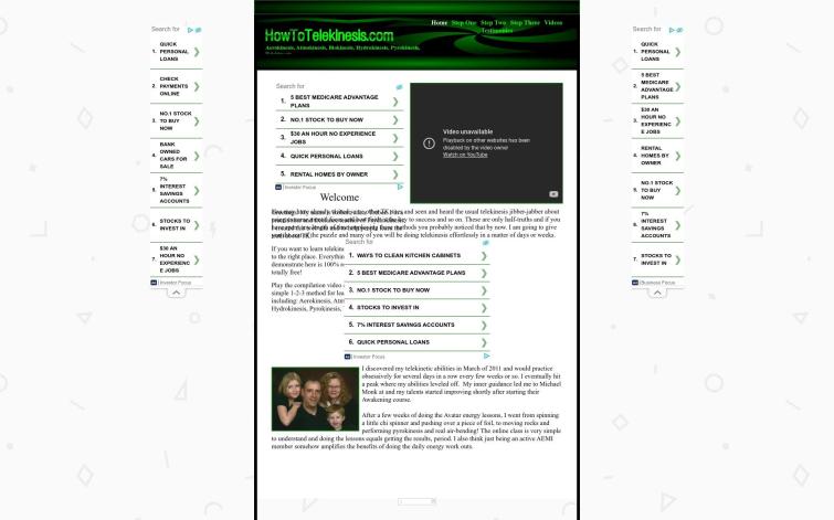 Бурж Блог про телекинез, Adsense