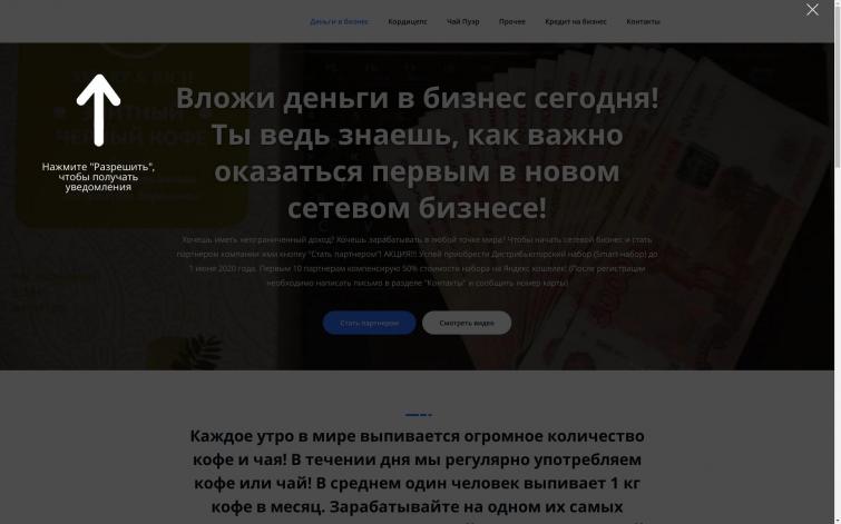 Сайт для сетевого бизнеса