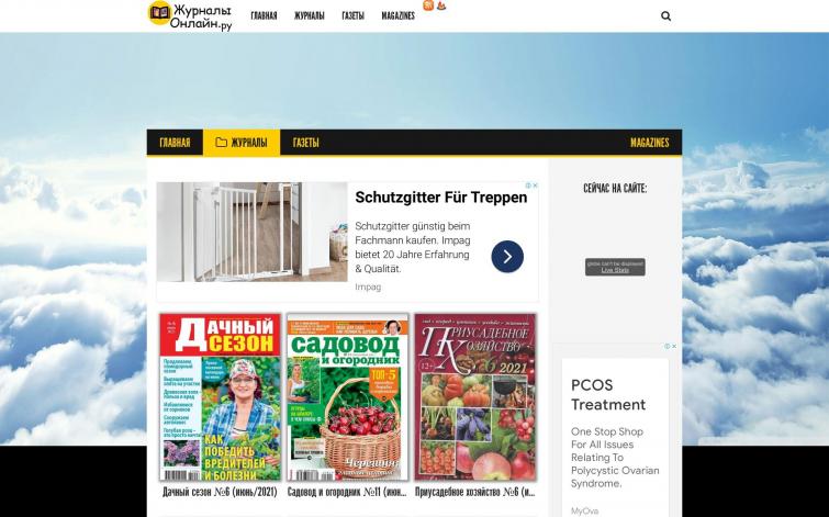 Сайт с онлайн журналами и газетами. Google Adsense. РСЯ. ИКС 110.