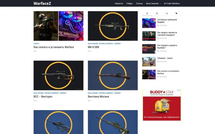 Игровой Сайт по Warface - AdSense