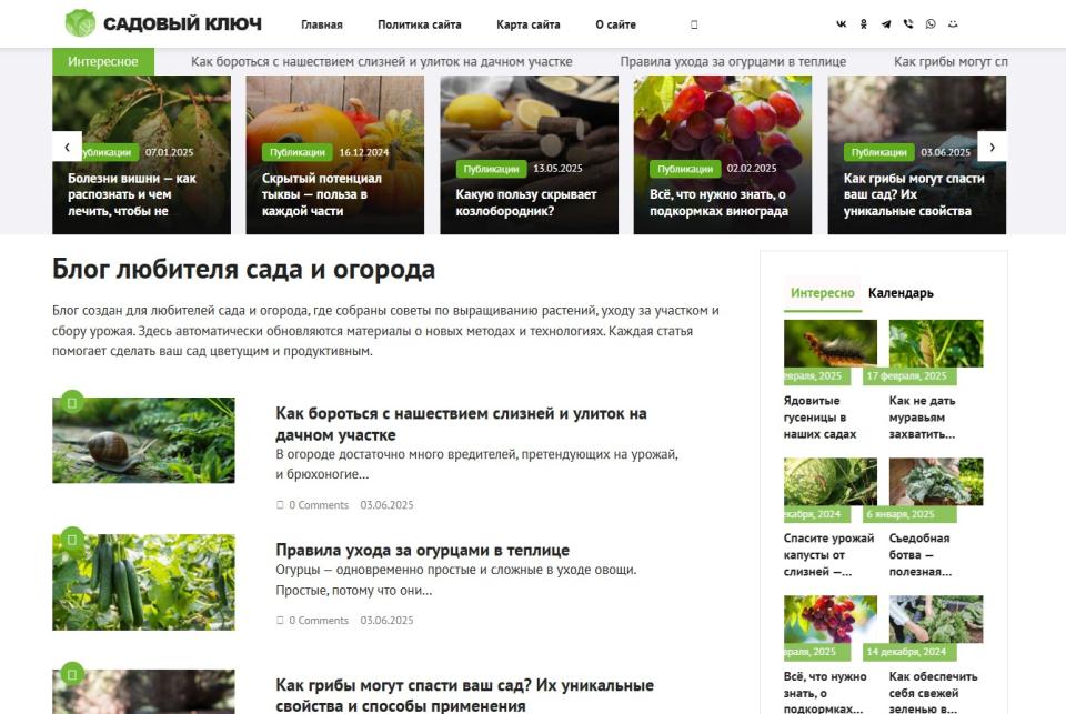 Блог про Сад и огород - Автонаполняемый + ИКС - СДЛ на Wordpress