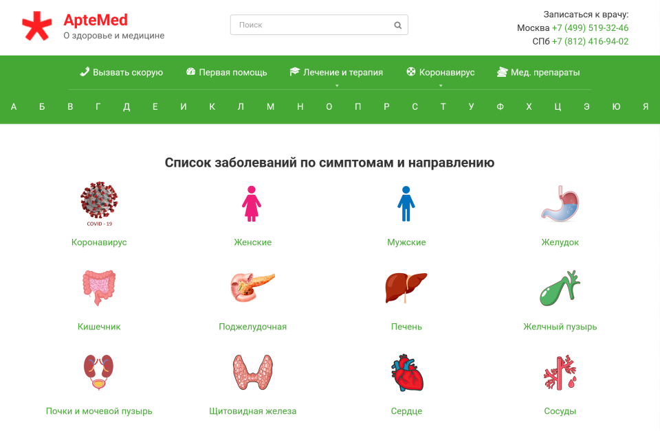 Мед. портал. Контент - нейросеть