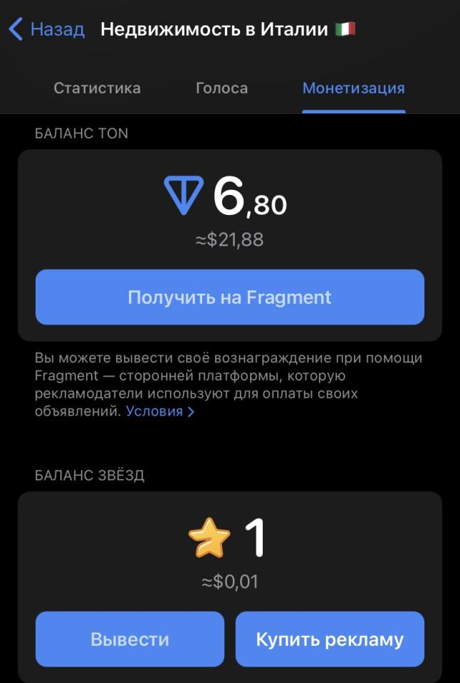 Взрослая, платежеспособная, активная аудитория. Канал с монетизацией от Telegram.