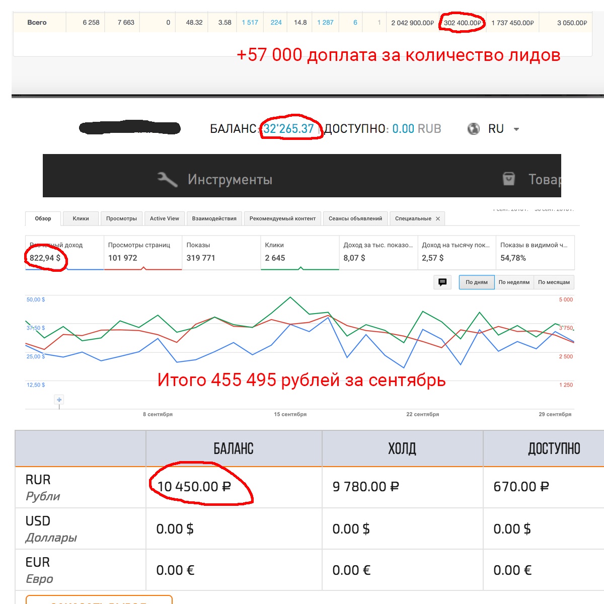 495 руб. Adsense рубли. Биржа лидов.